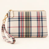 Cream Scottish Tartan Wristlet Pouch